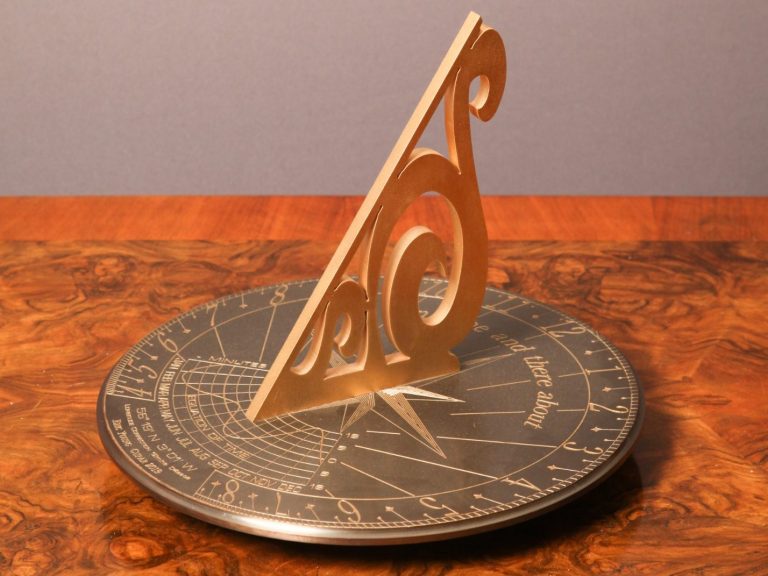 Sundial with longitude correction, made by Eric Young
